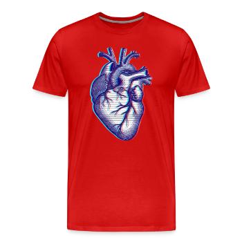 Cœur anatomique - T-shirt bio Premium Homme - rouge - Devant - Damien (186cm)