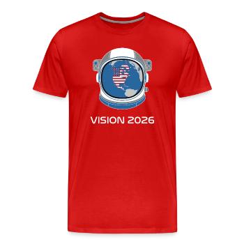 Vision 2026 USA Astronaut - Männer Premium Bio T-Shirt - Rot - Vorne - Damien (186cm)