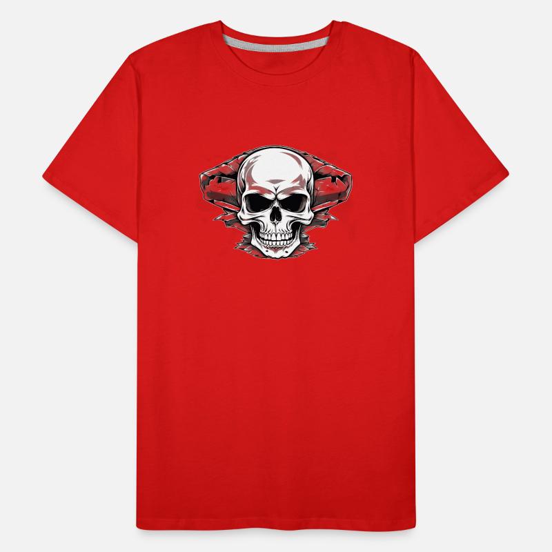 Skull through rock face Men's Premium Organic T-Shirt