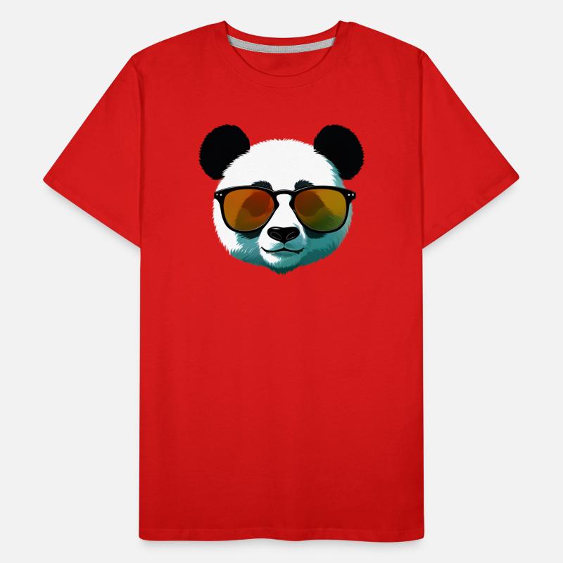 Dégradé de panda avec lunettes de soleil T-shirt bio Premium Homme