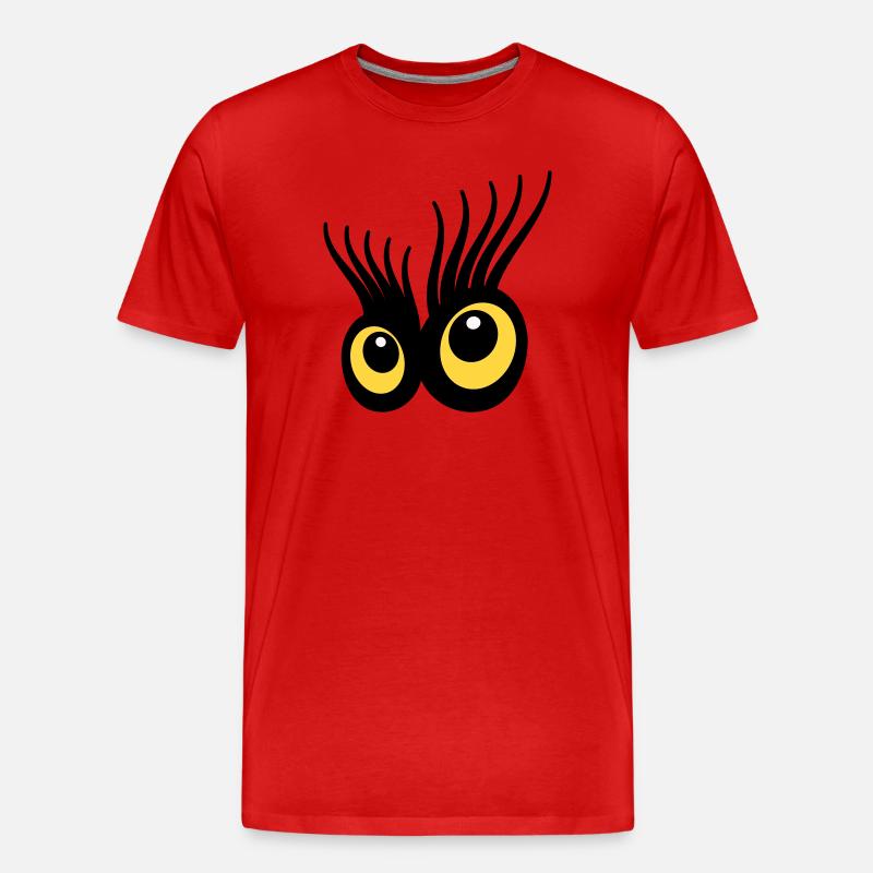 Augen - Männer Premium Bio T-Shirt - Rot