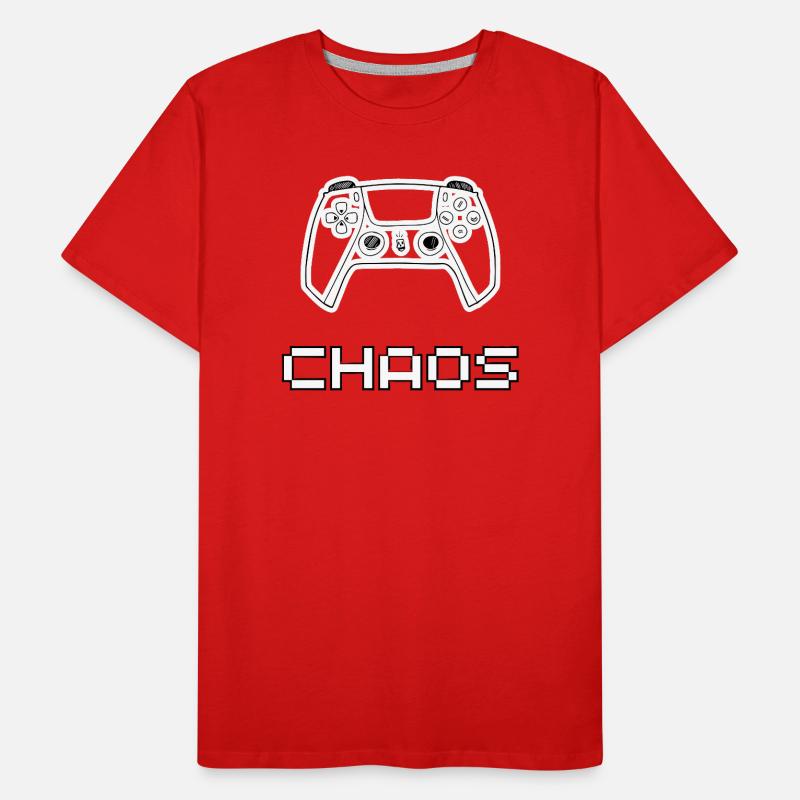 Controlled Chaos – Conception de manette de jeu Chaos T-shirt bio Premium Homme