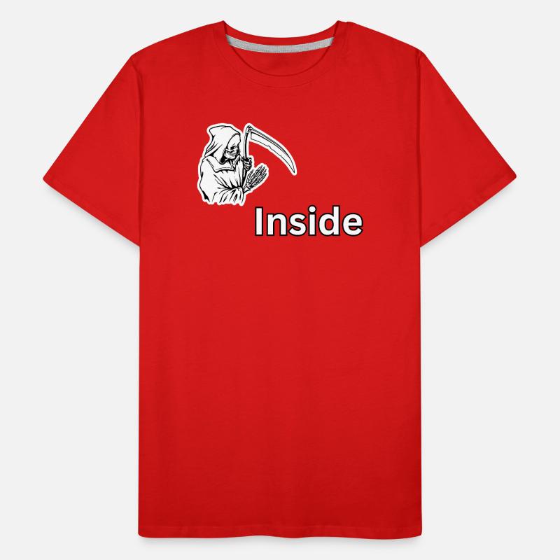 Dead Inside – Dark Skull Reaper Design  Men's Premium Organic T-Shirt