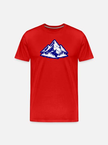 Mountains Nature Symbol - Men's Premium Organic T-Shirt - red