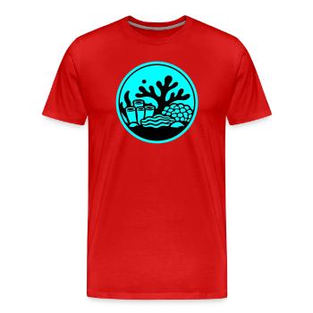 Symbole corallien Océan récif corallien - T-shirt bio Premium Homme - rouge - Devant - Damien (186cm)