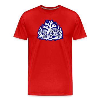 Coral Reef Ocean - Men's Premium Organic T-Shirt - red - Front - Damien (186cm)