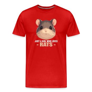Rat Rat - T-shirt bio Premium Homme - rouge - Devant - Damien (186cm)