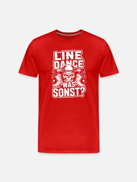 Line Dance Skull Cowboy - Men's Premium Organic T-Shirt - red