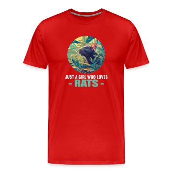 Rat Rat - T-shirt bio Premium Homme - rouge - Devant - Damien (186cm)