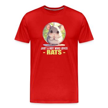Rat Rat - Men's Premium Organic T-Shirt - red - Front - Damien (186cm)