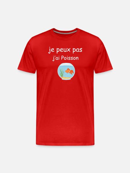 Ich kann keinen Fisch essen - Männer Premium Bio T-Shirt - Rot