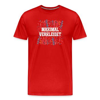 MAXIMAL VERKLEIDET – Karneval Fasching Kostüm Spru - Männer Premium Bio T-Shirt - Rot - Vorne - Damien (186cm)
