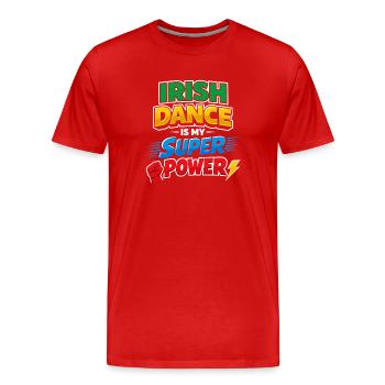 Irish Dance Step-dancing Celtic Fan - Men's Premium Organic T-Shirt - red - Front - Damien (186cm)