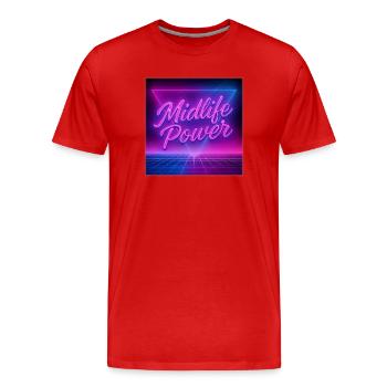 Midlife Power  - Männer Premium Bio T-Shirt - Rot - Vorne - Damien (186cm)