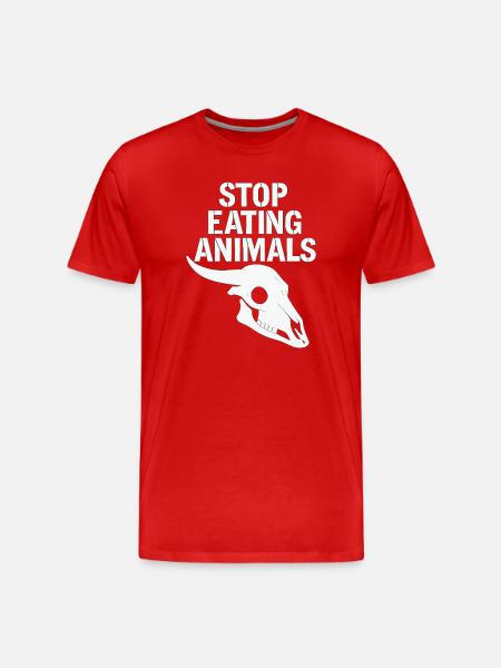 Stop Eating Animals – Protecting Animal Life - Men's Premium Organic T-Shirt - red
