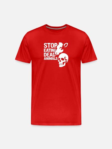 Stops the consumption of dead animals - Men's Premium Organic T-Shirt - red
