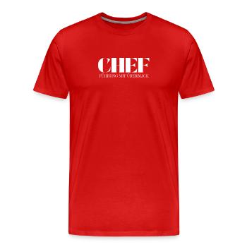 Chief Saying Leadership with Overview - Men's Premium Organic T-Shirt - red - Front - Damien (186cm)