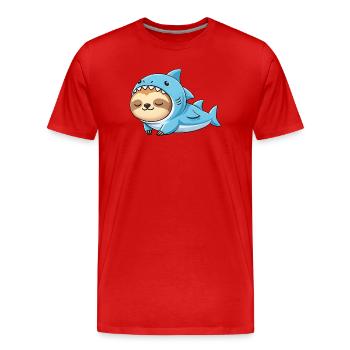 Cute Sloth Cartoon Costume Brazil Carnival - Men's Premium Organic T-Shirt - red - Front - Damien (186cm)