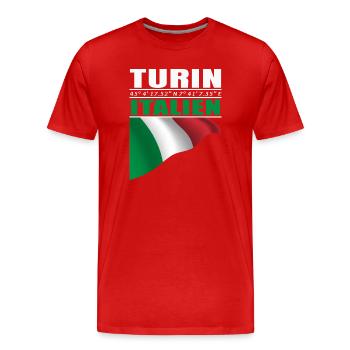 Turin - T-shirt bio Premium Homme - rouge - Devant - Damien (186cm)