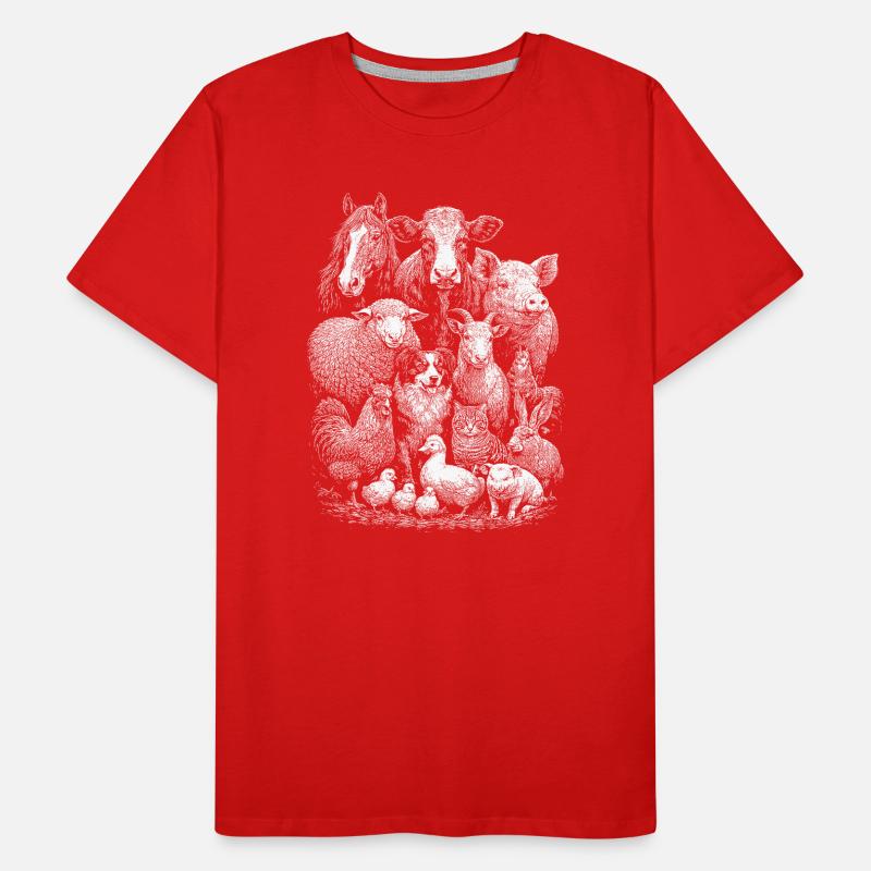 Animaux de la ferme T-shirt bio Premium Homme