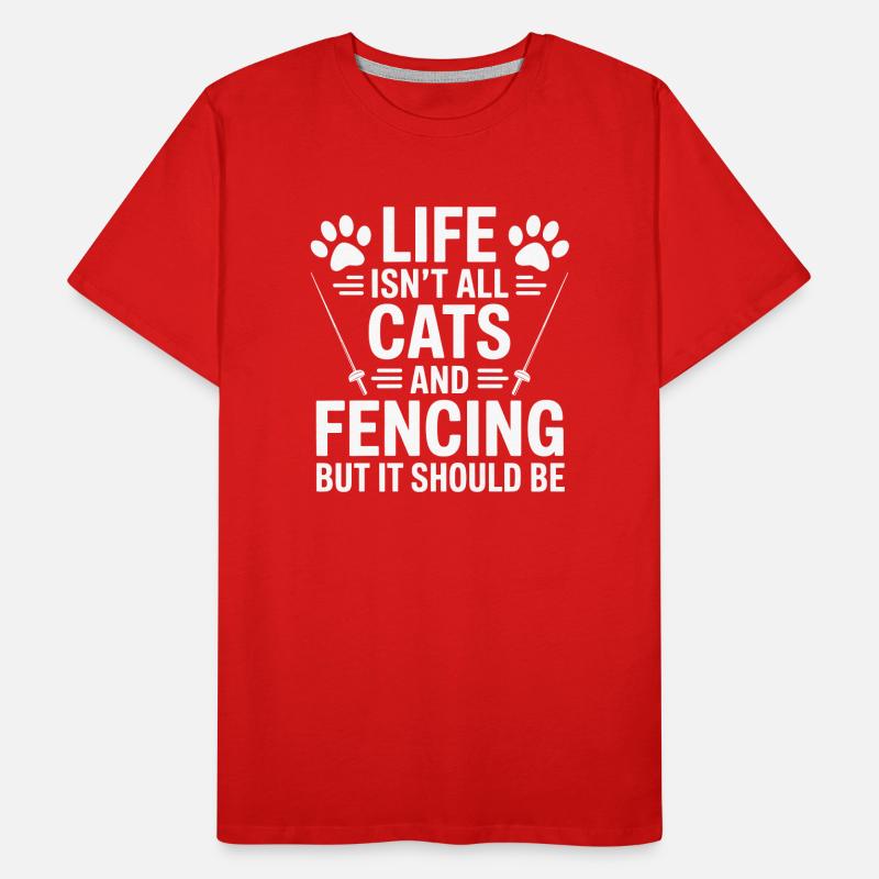 Fechten Sprüche Katzen Lustiges Fechten Geschenk Männer Premium Bio T-Shirt
