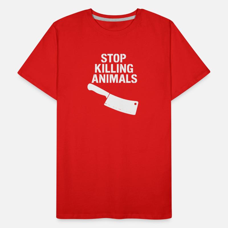 Stop Animal Cruelty Statement Men's Premium Organic T-Shirt