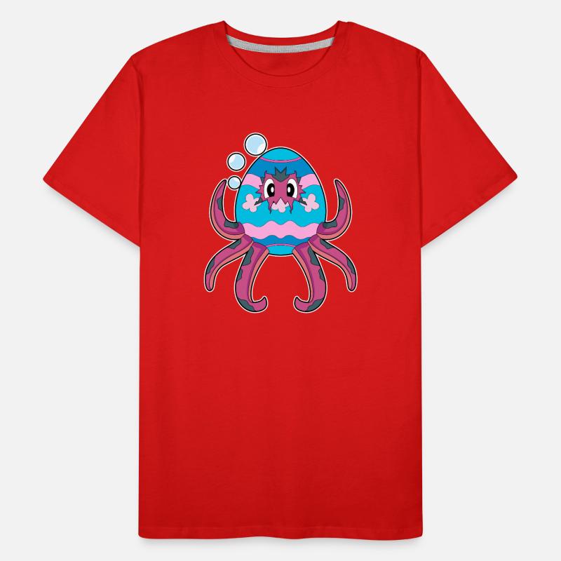 Œuf de Pâques pieuvre T-shirt bio Premium Homme