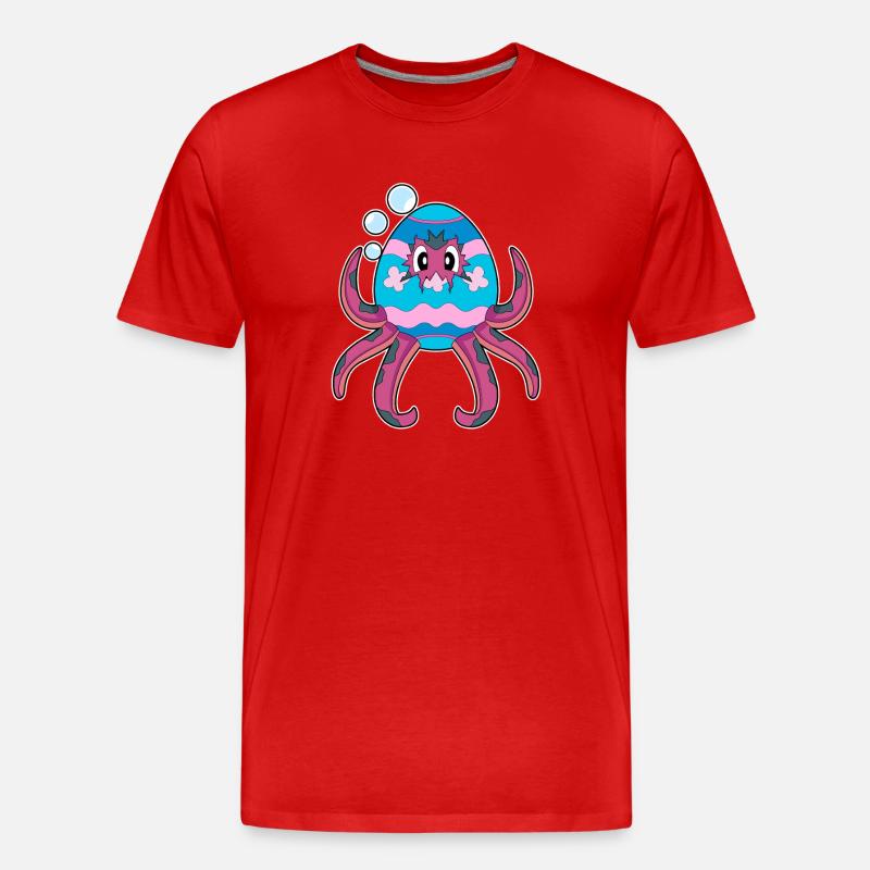 Octopus Easter Easter Egg - Men's Premium Organic T-Shirt - red
