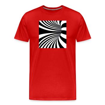Monochrome Spiral Flux - T-shirt bio Premium Homme - rouge - Devant - Damien (186cm)