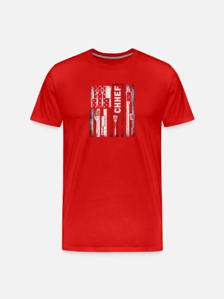 Chief American Flag - Men's Premium Organic T-Shirt - red