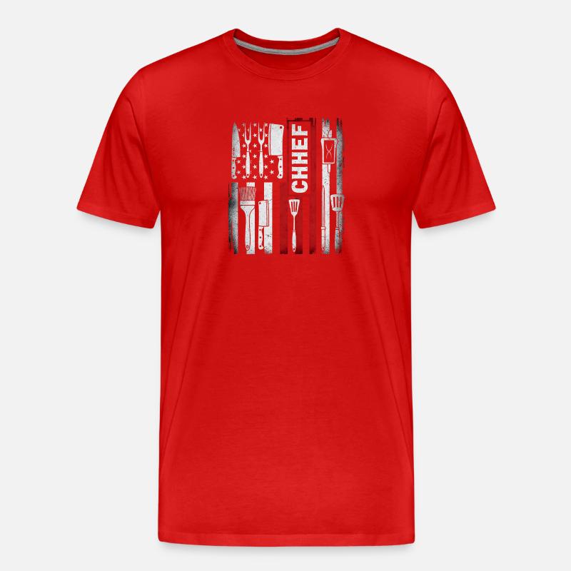 Chef du drapeau américain - T-shirt bio Premium Homme - rouge