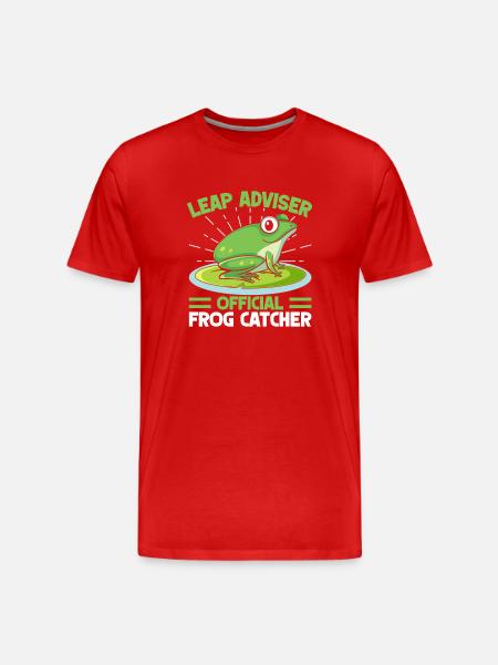 Frog Catcher Leap Adviser Frog - Men's Premium Organic T-Shirt - red