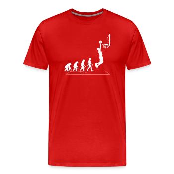 Evolution of dunking on court basketball - Men's Premium Organic T-Shirt - red - Front - Damien (186cm)