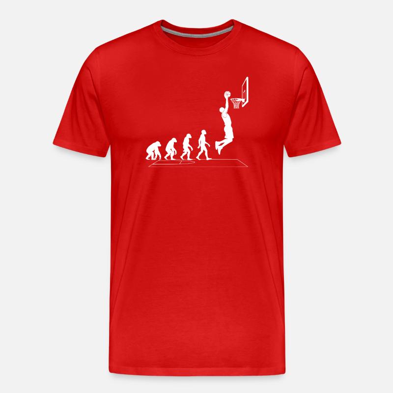 Evolution des Dunkens auf Court Basketball - Männer Premium Bio T-Shirt - Rot