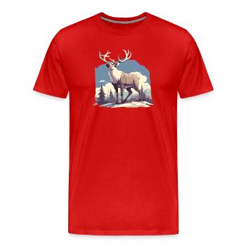 Renne Renne - T-shirt bio Premium Homme - rouge - Devant - Damien (186cm)
