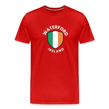 Waterford Ireland Flag - Men's Premium Organic T-Shirt - red - Front - Damien (186cm)