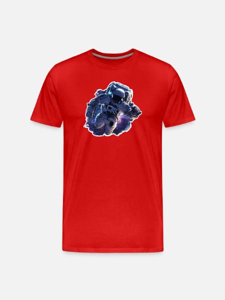 Astronomy Space Astronaut Floating Exploration - Men's Premium Organic T-Shirt - red