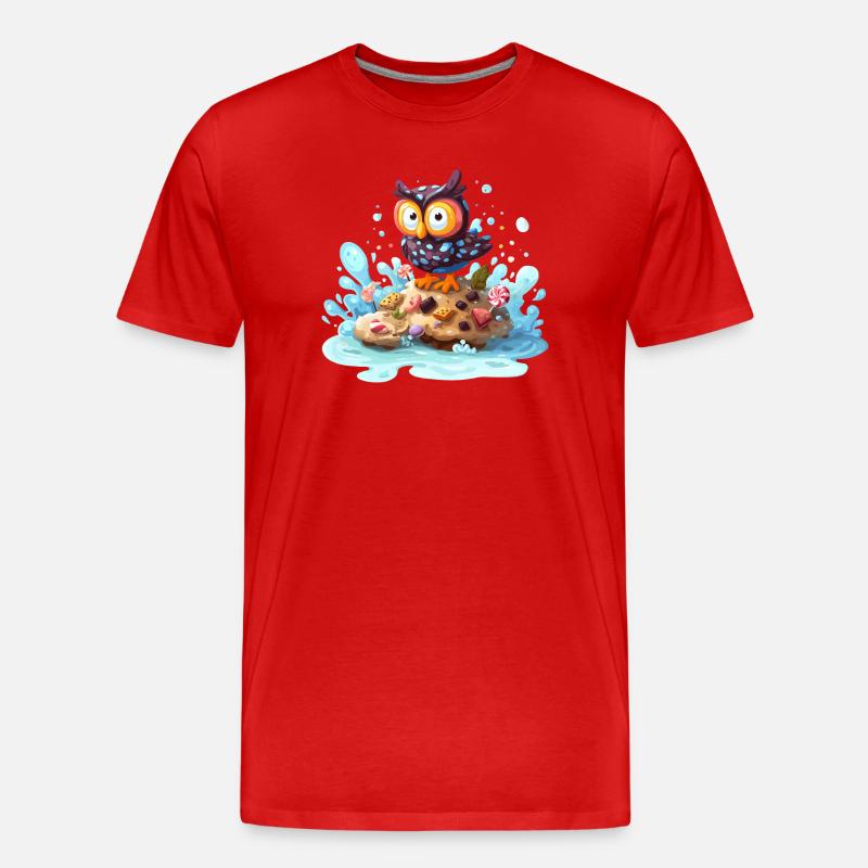 Euleninsel mit Naschwerk - Männer Premium Bio T-Shirt - Rot