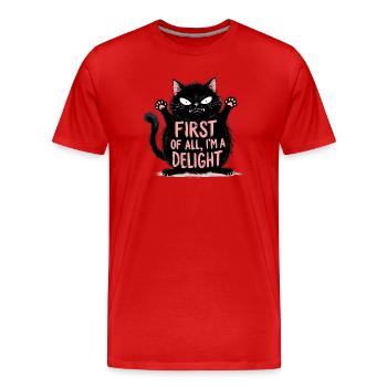 Tout d’abord, je suis un vrai plaisir - T-shirt bio Premium Homme - rouge - Devant - Damien (186cm)