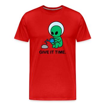 Patience interstellaire - T-shirt bio Premium Homme - rouge - Devant - Damien (186cm)