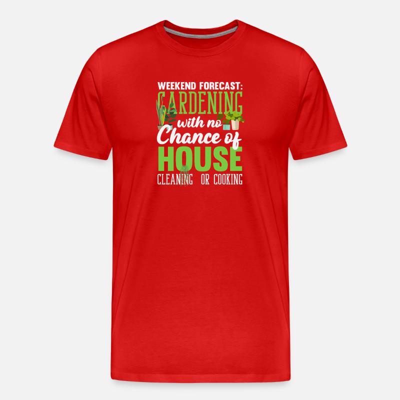 Wochenendvorhersage Pflanzenliebhaber Gärtner - Männer Premium Bio T-Shirt - Rot