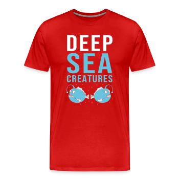 Poisson-grenouille - T-shirt bio Premium Homme - rouge - Devant - Damien (186cm)