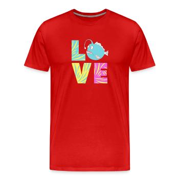Poisson-grenouille - T-shirt bio Premium Homme - rouge - Devant - Damien (186cm)