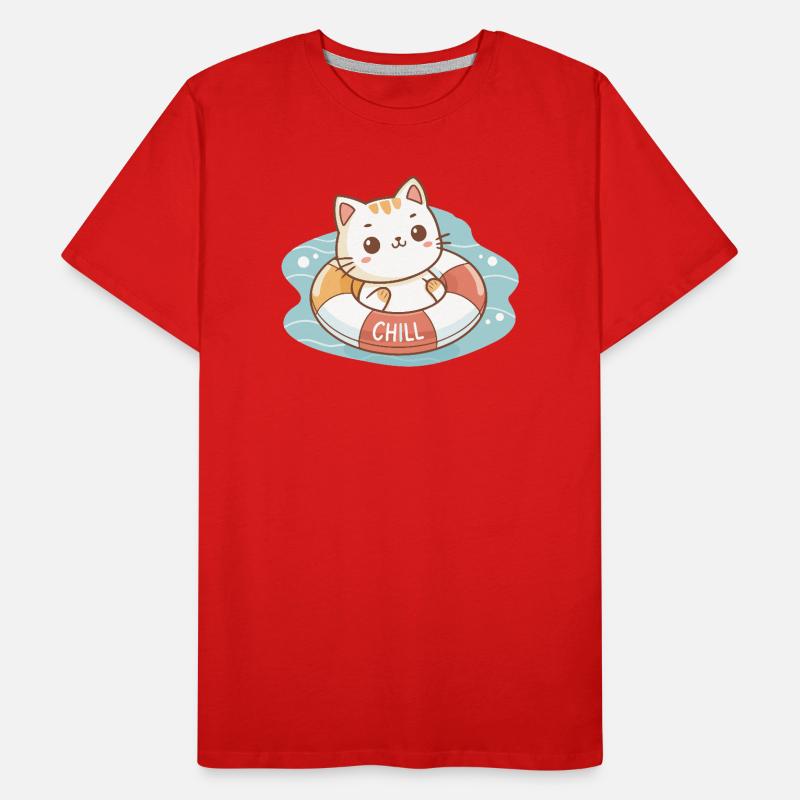 Chat sur Bouée Chill T-shirt bio Premium Homme