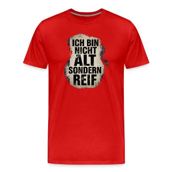 Je ne suis pas vieux mais mature - T-shirt bio Premium Homme - rouge - Devant - Damien (186cm)