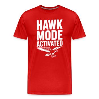 Hawk Mode Activated - Men's Premium Organic T-Shirt - red - Front - Damien (186cm)