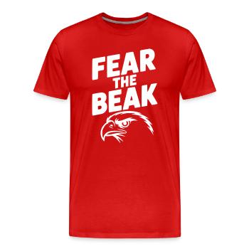 Fear the Beak - Men's Premium Organic T-Shirt - red - Front - Damien (186cm)