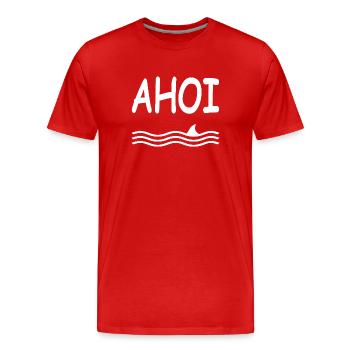 Ahoi - Männer Premium Bio T-Shirt - Rot - Vorne - Damien (186cm)