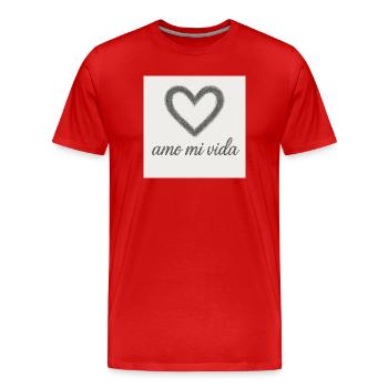 Cœur et joie de vivre - T-shirt bio Premium Homme - rouge - Devant - Damien (186cm)