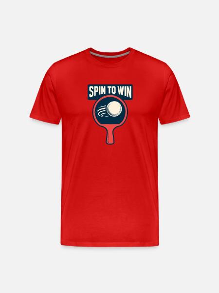 Spin to Win - Ping Pong - Men's Premium Organic T-Shirt - red